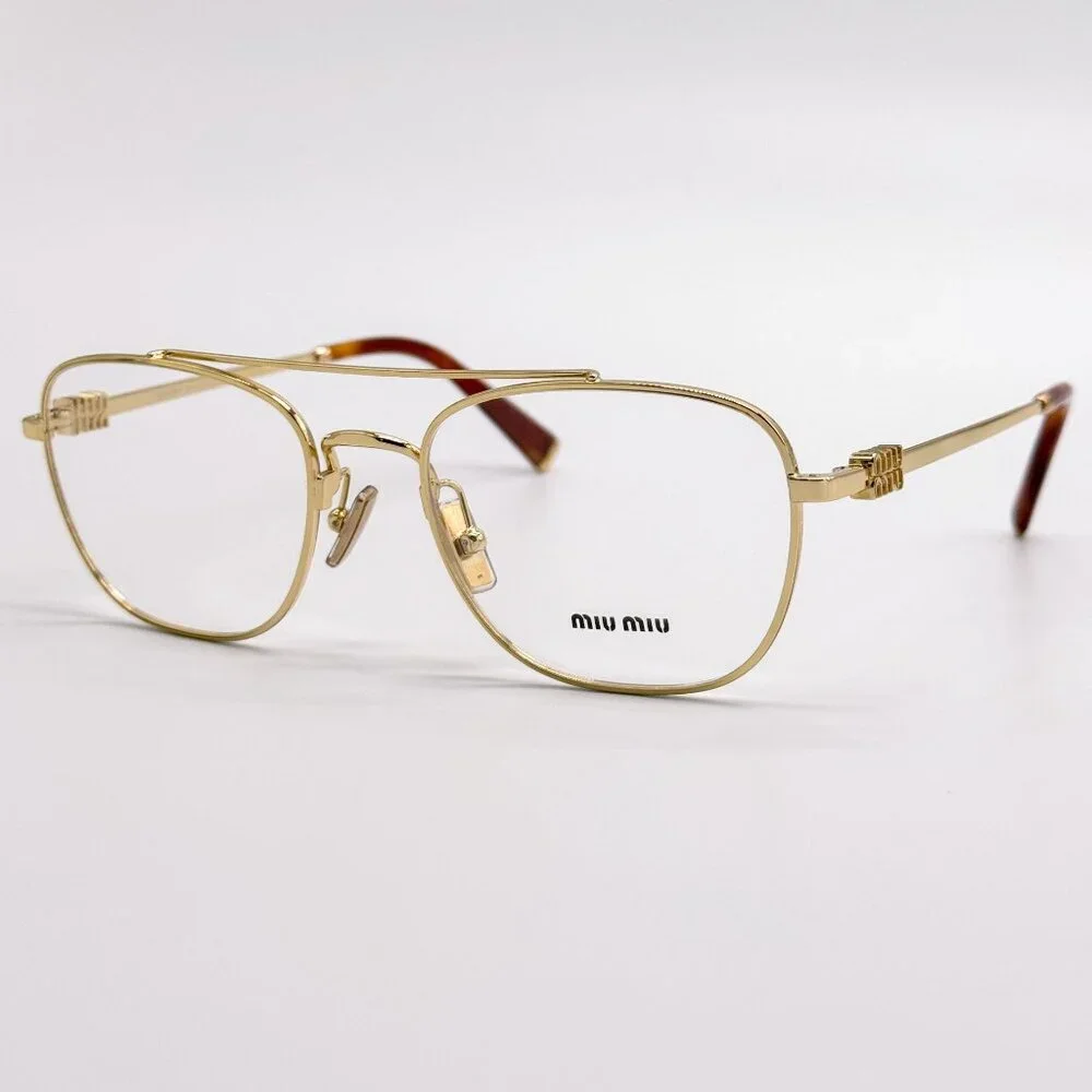 NEW MIU MIU EYEGLASSES MU51WV 5AK1O1 GOLD WOMEN MU 51WV SMU 51W